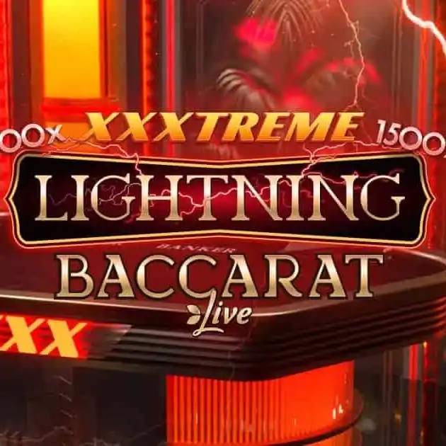 XXXtreme Lightning Baccarat online game logo by Evolution on dolfwin-casino.com